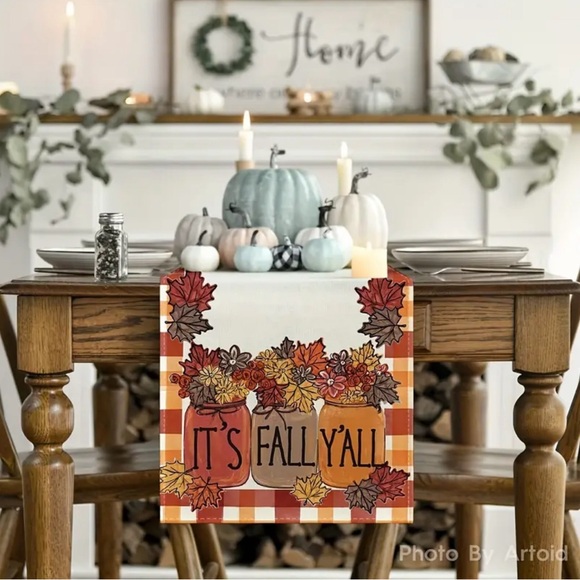 New It’s Fall Y’all Table Runner 13 x 48 - Picture 2 of 2